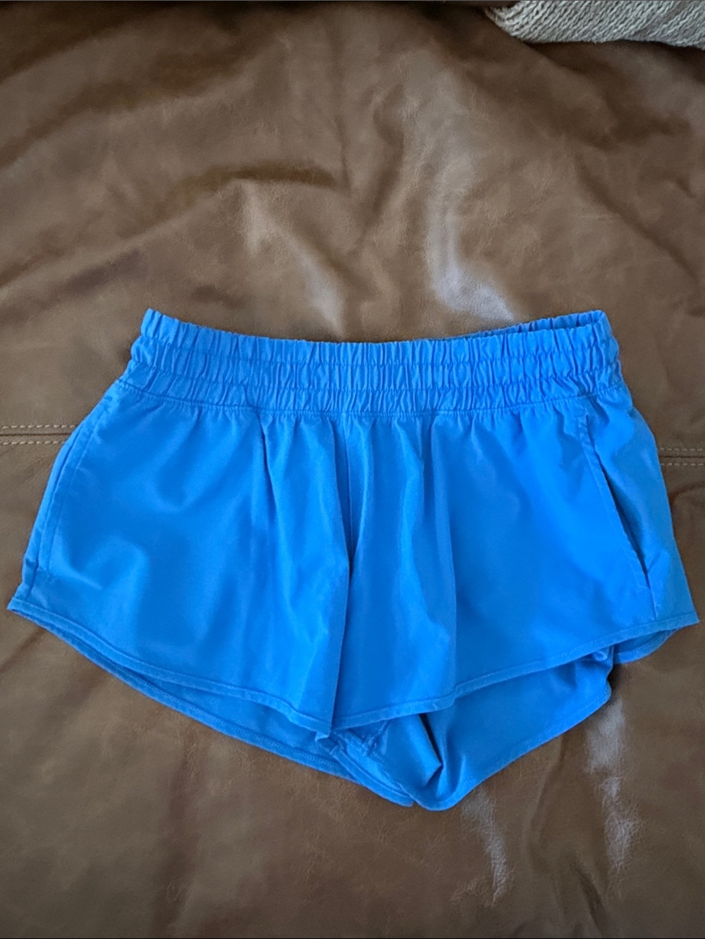 aerie Bright Blue Athletic Shorts with Elastic Waistband